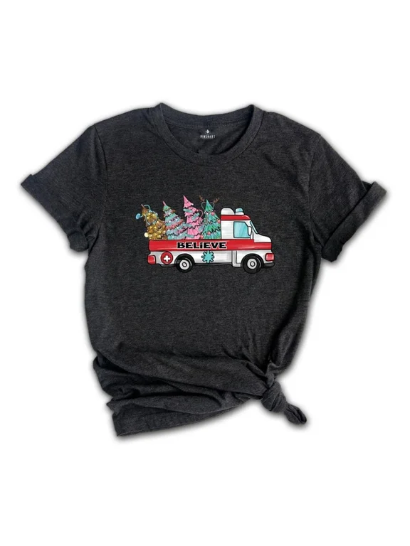 Ambulance ER EMS Emergency Medical Technician Christmas Holiday Shirt, Size S-5XL