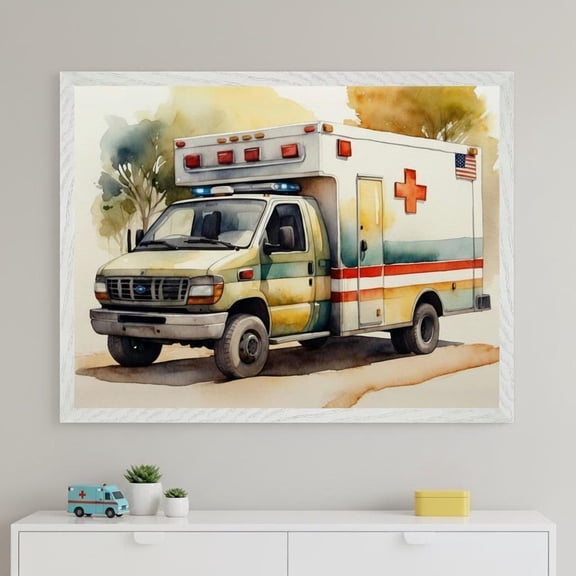 Ambulance Paramedic EMS Vehicle Wall Decor Unframed Paper Print