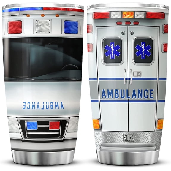 Ambulance Tumbler Stainless Steel Coffee Cup With Lid 20oz Medical Themed EMS Gifts For Insulated Mug EMT Emergency Medical Technician Gifts For Coworkers Women