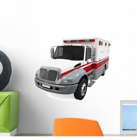 Ambulance Wall Decal Wallmonkeys Peel and Stick Decals for Boys (12 in W x 11 in H) WM502705