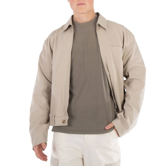 Ambush Beige Zip-Up Long Sleeved Overshirt, Size Large