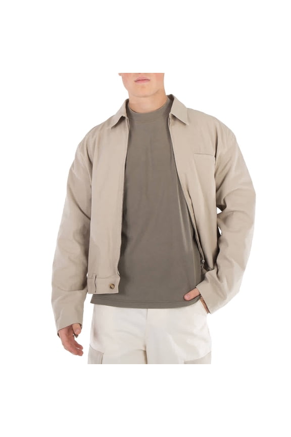 Ambush Beige Zip-Up Long Sleeved Overshirt, Size Large