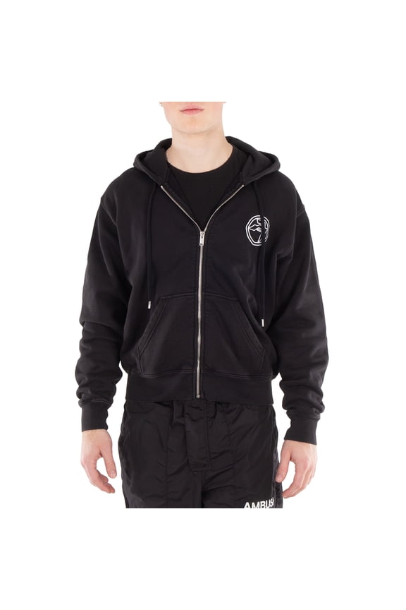 Ambush Logo-Embroidered Organic Cotton Hoodie, Size Small