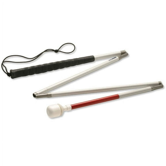 Ambutech Alum 4-Sec Folding Cane- Marshmallow Roller- 50in