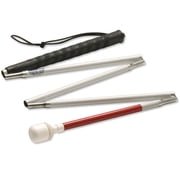 Ambutech Alum 5-Sec Folding Cane- Marshmallow Roller- 62in