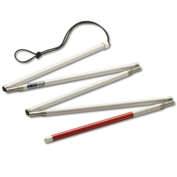 Ambutech Aluminum 5-Section Folding ID Cane- 52in.