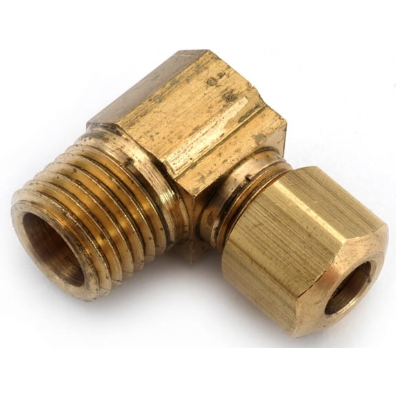 Anderson Metals Corp. Brass Compression Elbow - 3/8 In. x 3/8 In. - 3/8 Tubing Elbow Fit