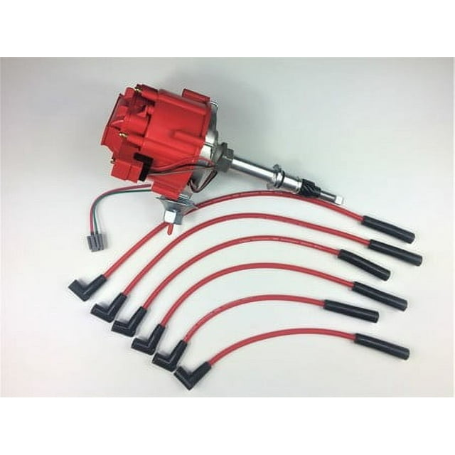 Amc Jeep Inline 6 Cylinder 232 258 Hei Distributor Red Spark Plug Wires Cj5 Cj7