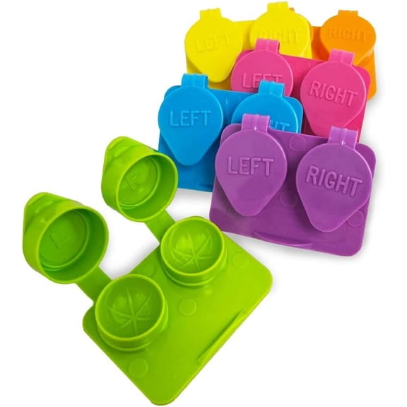 Amcon Contact Lenses Cases Flat Ribbed Extra Deep Well - Assorted, 6 Pack Mix