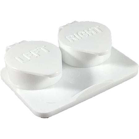 Amcon Contact Lenses Cases Flat Ribbed Extra Deep Well - White, 6 Pack