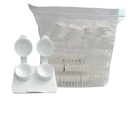 Amcon Contact Lenses Cases Flat Ribbed Extra Deep Well - White, 6 Pack