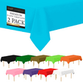 thumbnail image 1 of Amcrate Blue Plastic Tablecloth Disposable, 2 Pack Premium Tablecloths for Rectangle Tables 54 inch. x 108 inch. Fits Tables Up to 8 Feet, Plastic Table Cloth for Party, Wedding, Holidays, 1 of 8