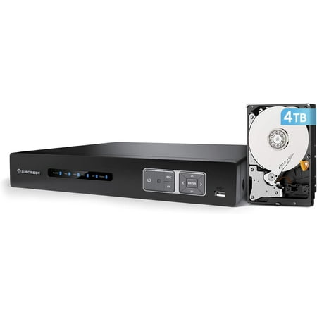 Amcrest 4K UltraHD 16 Channel AI DVR Security Camera System Recorder with 4 TB Hard Drive