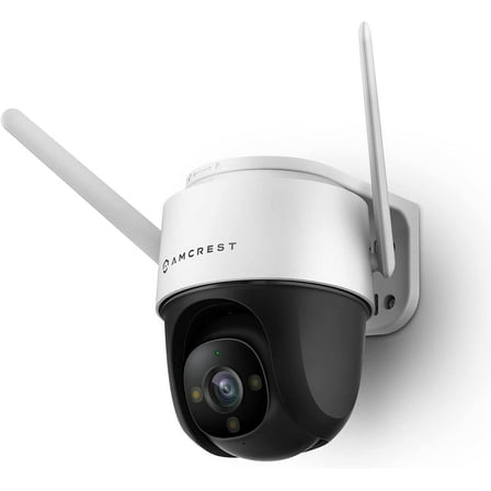 Pre-Owned Amcrest 4MP Outdoor PT WiFi IP Camera Pan Tilt Zoom (Digital 16x) SmartHome WiFi Camera Security Speed Dome, Motorized Pan/Tilt, 98ft Nightcolor, WiFi (2.4Ghz), 107 FOV, IP66, 4MP, ASH47-W