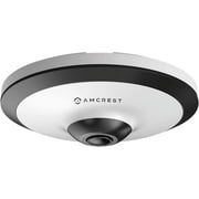 Amcrest 5-Megapixel Fisheye Camera, UltraHD Security PoE Camera Indoor, 1.4mm Lens, 33ft Nightvision, 360  Panoramic Camera Coverage, Cloud and MicroSD Recording, IP5M-F1180EW White
