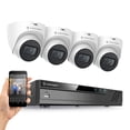 thumbnail image 1 of Amcrest 5MP Security Camera System, 4K 8CH PoE NVR, (4) x 5-Megapixel 2.8mm Wide Lens Weatherproof Metal Turret PoE IP Cameras, Built in Mic, Hard Drive Not Included, NV4108E-IP5M-T1179EW4 (White), 1 of 6