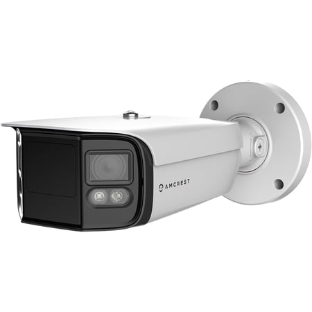 Amcrest Dual-Lens 8K (16MP) Outdoor Security POE Camera, 2 x 4K Lenses PoE AI Bullet IP Camera, 131ft Night Color, Human/Vehicle Detection, Panoramic 180° FOV, 2 x 4K@25fps IP8M-FCB2996EW-AI (White)
