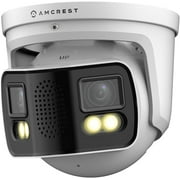 Amcrest Dual-Lens 8K 16MP Outdoor Security POE Camera, 2 x 4K Lenses PoE AI Turret IP Camera, 131ft Night Color, Human/Vehicle Detection, Panoramic 180  FOV, 2 x 4K@25fps IP8M-FCT2999EW-AI White