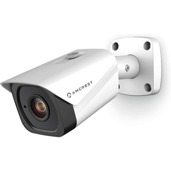 Pre-Owned Amcrest UltraHD 4K (8MP) Outdoor Bullet POE IP Camera, 3840x2160, 98ft NightVision, 2.8mm Lens, IP67 Weatherproof, MicroSD Recording, White (IP8M-2496EW-V2)