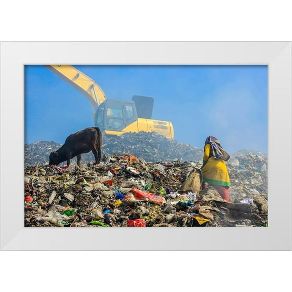 Amdad Hossain, Muhammad 18x13 White Modern Wood Framed Museum Art Print Titled - The Children Collect Recyclable Materials