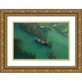 thumbnail image 1 of Amdad Hossain, Muhammad 32x23 Gold Ornate Wood Framed with Double Matting Museum Art Print Titled - Cross The Algae RIVer, 1 of 4