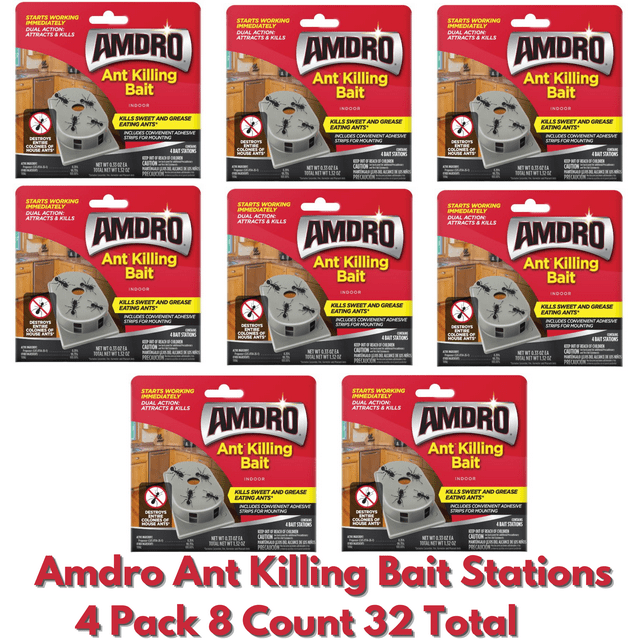 Amdro Ant Killing Indoor Bait Stations 4 Pack 8 Count Bundle