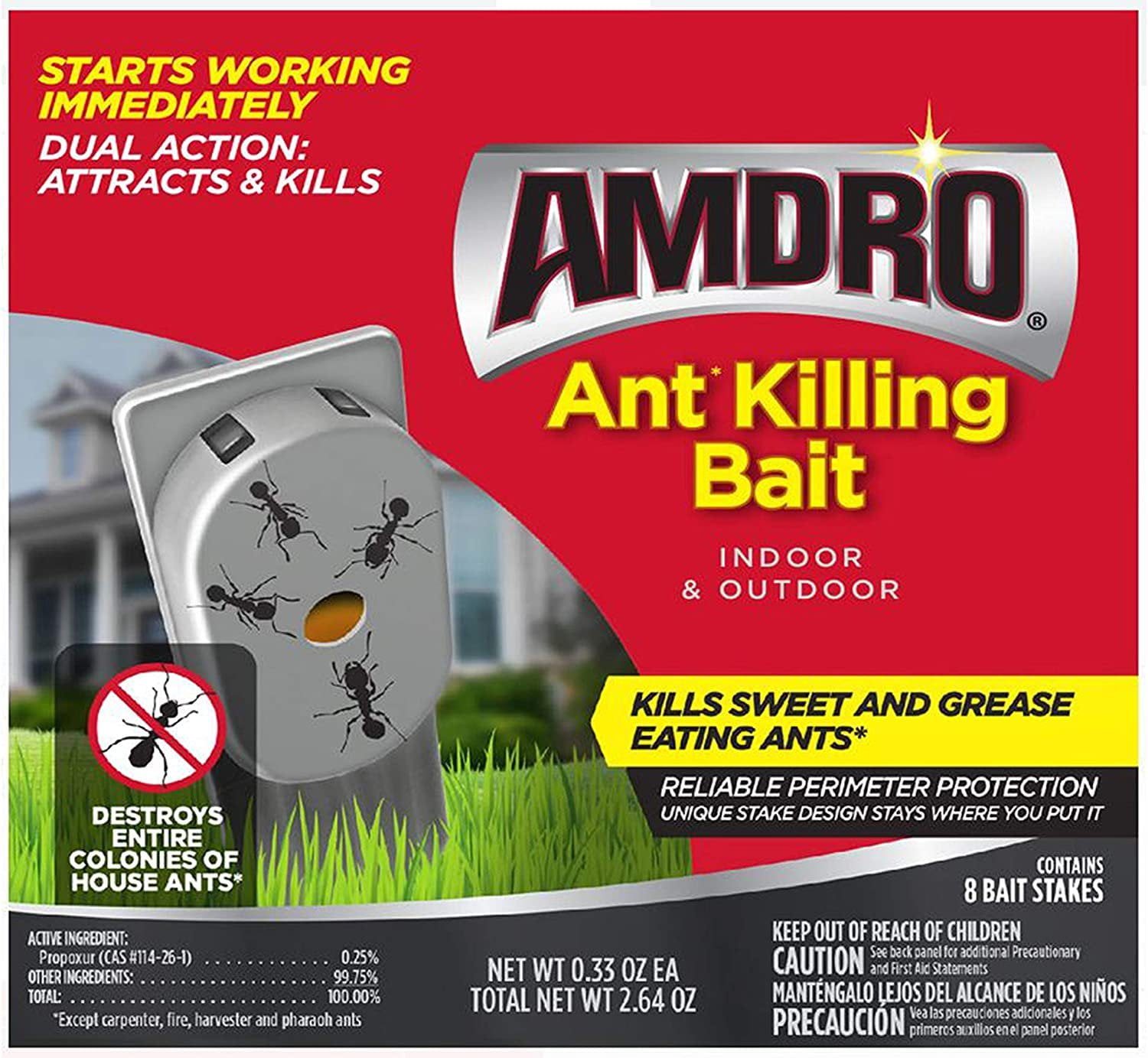 Amdro Outdoor Ant Killing Bait Stakes, 16 Stakes, 2 Packs
