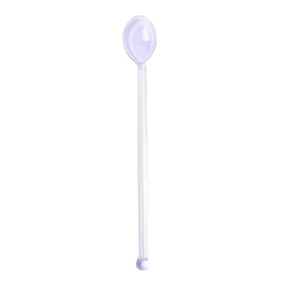 Ame 1PC Long Handle Cocktail Mixing Shaker Spoon Colored Transparent Glass Mixing Spoons Bar Stirring Spoon Coffee Mixing Spoons Tableware
