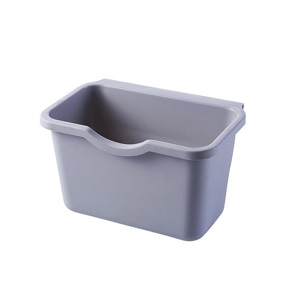 Ame 3 QT Kitchen Hanging Desktop Trash Can Multifunction Plastic Garbage Bin Cabinet Door Rubbish Container, White/Gray
