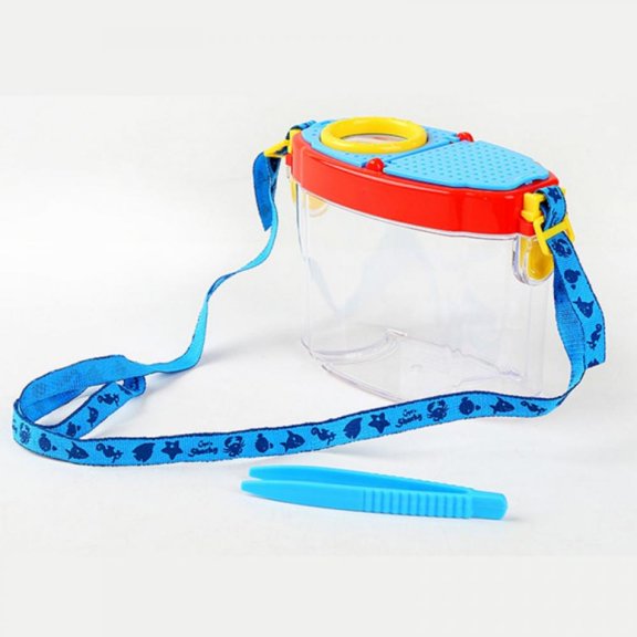 Ame Bug Magnifier Insect Observation Viewer Magnifying Box with Lid Air Holes Neck Cord Educational Exploration Tool Toys for Kids Children