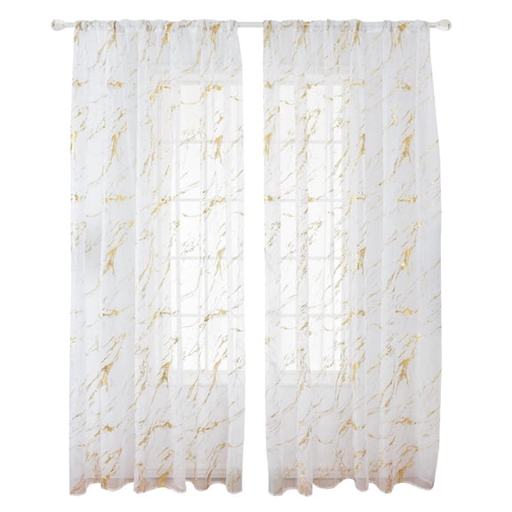 Ame Fashion Translucidus Decoration Washable Gauze Curtain Marble Patterns Simple Terylene Curtain for Flat Window, 39.37"*78.74"
