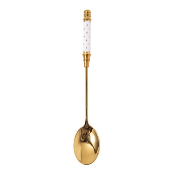 Ame Long Handle Iced Tea Spoon, Coffee Spoon, Ice Cream Spoon, Gold-plated Dessert Spoon Ceramics Spoon For Dessert 5.7-Inch