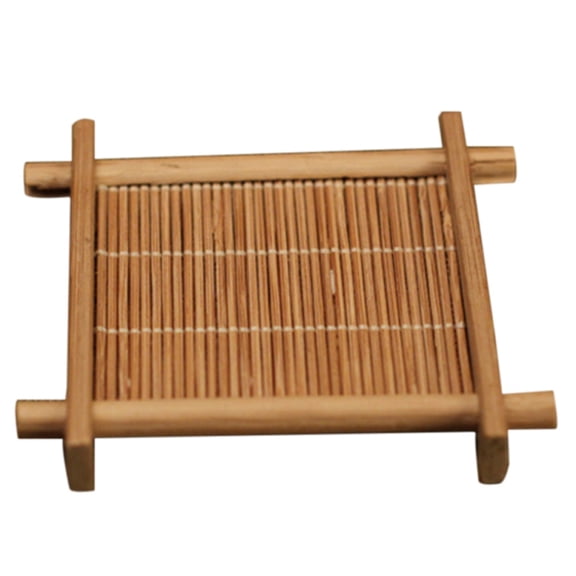 Ame Manual Insulation Pads Bamboo Silk Carbonization Coaster Square Tea Ceremony Tea Mat Pot Mat Bowl Mat Teaware