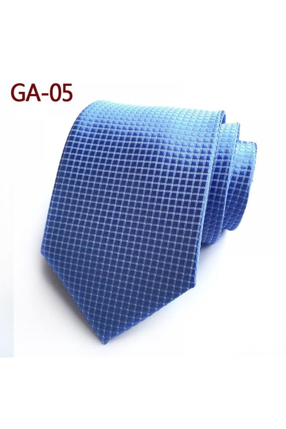 Mens Necktie Solid Color Checkered Ties For Men