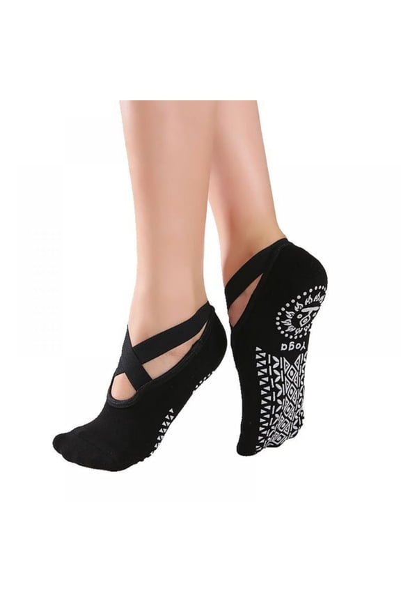 Yoga Socks for Women Non-Slip Grips & Straps, Ideal for Pilates, Pure Barre, Ballet, Dance, Barefoot Workout