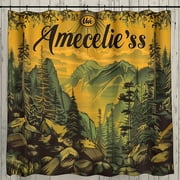 Amecelie's VintageStyle Shower Curtain Nature & Adventure Inspired Design Unique Bathroom Decor
