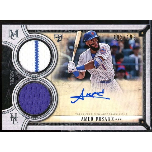 Amed Rosario 2018 Museum Collection Signature Swatches Dual Relic AU #DRAARO