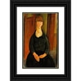thumbnail image 1 of Amedeo Modigliani 11x14 Black Ornate Wood Framed Double Matted Museum Art Print Titled: Flower Vendor (1919), 1 of 5
