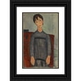 thumbnail image 1 of Amedeo Modigliani 13x18 Black Ornate Wood Framed Double Matted Museum Art Print Titled - Girl Standing in Black Pinafore (1918), 1 of 5