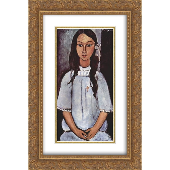 Amedeo Modigliani 2x Matted 16x24 Gold Ornate Framed Art Print 'Alice'