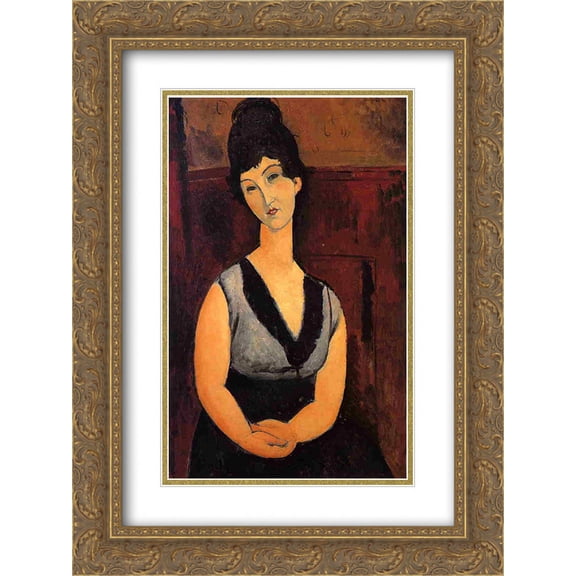 Amedeo Modigliani 2x Matted 18x24 Gold Ornate Framed Art Print 'The Beautiful Confectioner'