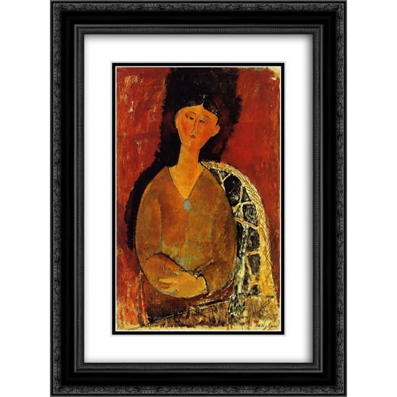 Amedeo Modigliani 2x Matted 20x24 Black Ornate Framed Art Print 'Beatrice Hastings, Seated'
