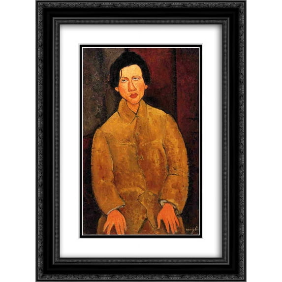 Amedeo Modigliani 2x Matted 20x24 Black Ornate Framed Art Print 'Chaim Soutine'