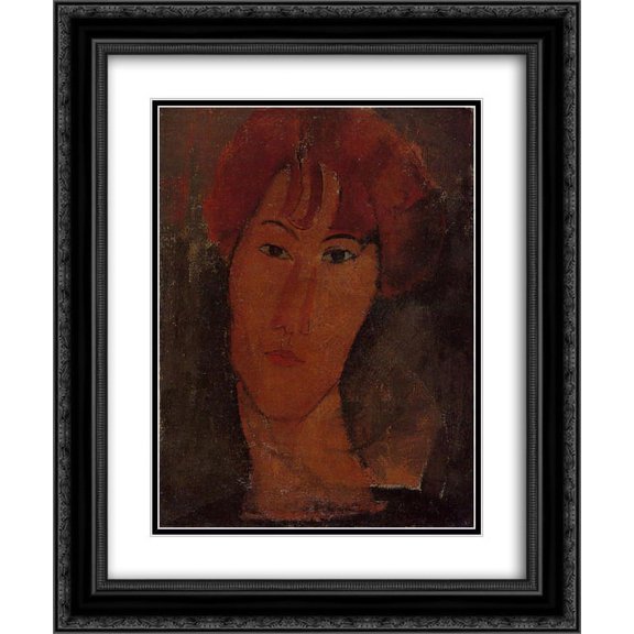 Amedeo Modigliani 2x Matted 20x24 Black Ornate Framed Art Print 'Portrait of Pardy'