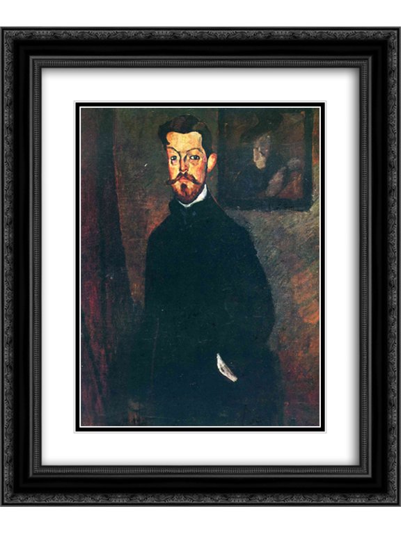 Amedeo Modigliani 2x Matted 20x24 Black Ornate Framed Art Print 'Portrait of Paul Alexandre'