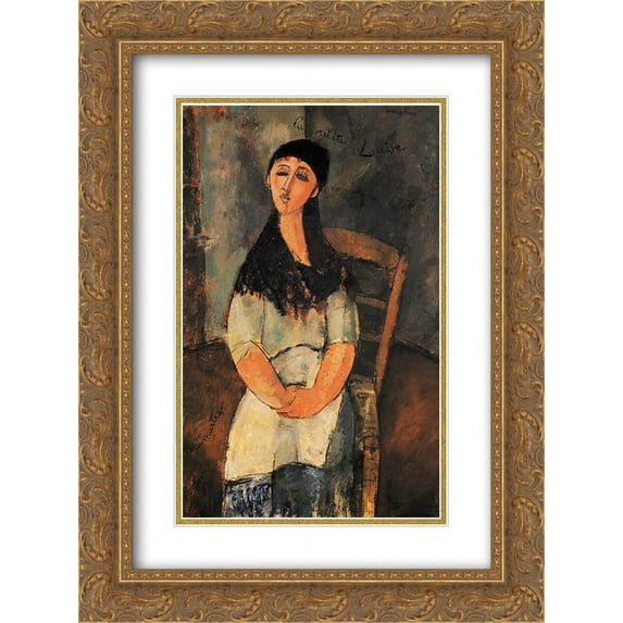 Amedeo Modigliani 2x Matted 20x24 Gold Ornate Framed Art Print 'Little Louise'