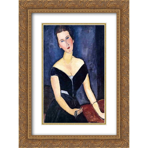 Amedeo Modigliani 2x Matted 20x24 Gold Ornate Framed Art Print 'Madame Georges van Muyden'