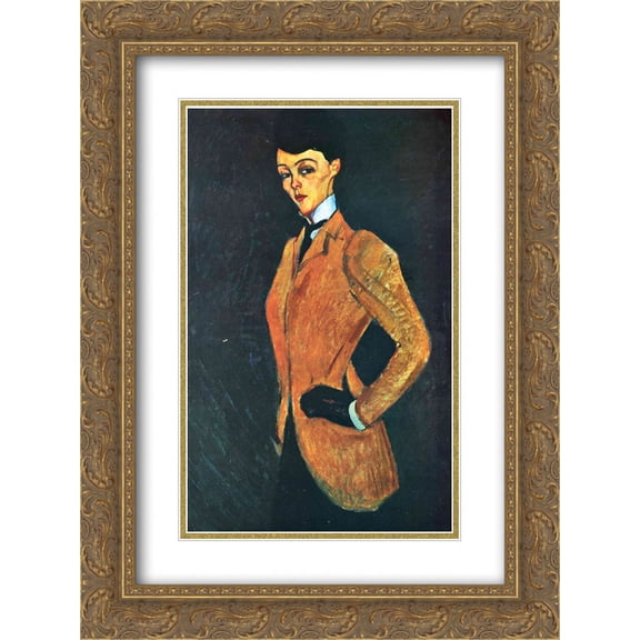 Amedeo Modigliani 2x Matted 20x24 Gold Ornate Framed Art Print 'The Amazon'