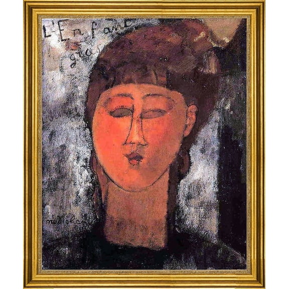 Amedeo Modigliani Fat Child - 16" x 20" Framed Premium Canvas Print