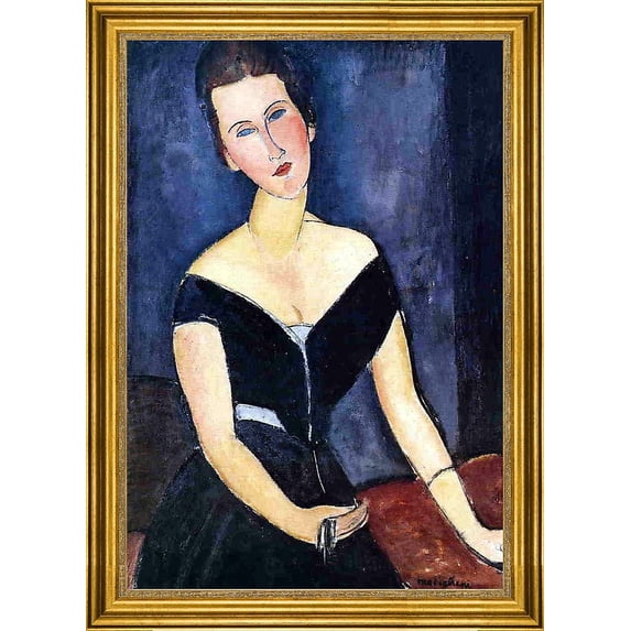 Amedeo Modigliani Madame Georges van Muyden - 16" x 24" Framed Premium Canvas Print